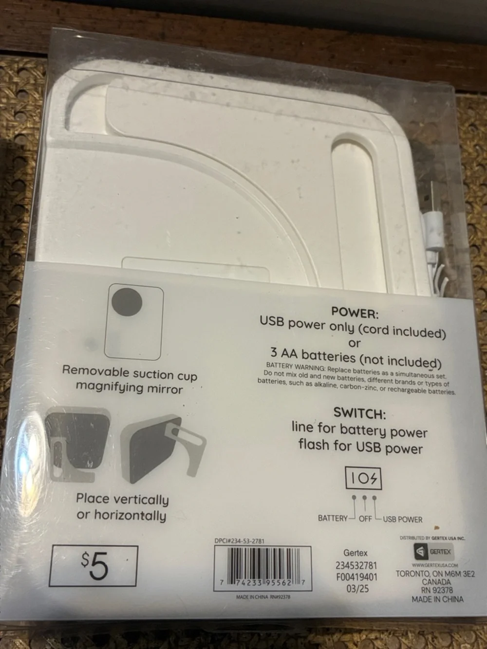 LED Lighted Vanity Mirror - White (Set of 2)